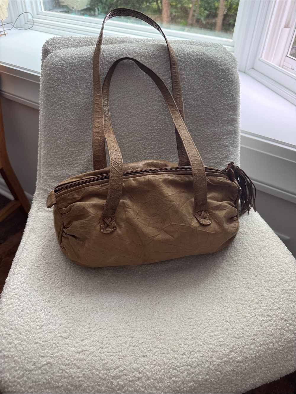 Meyers USA leather boho barrel bag